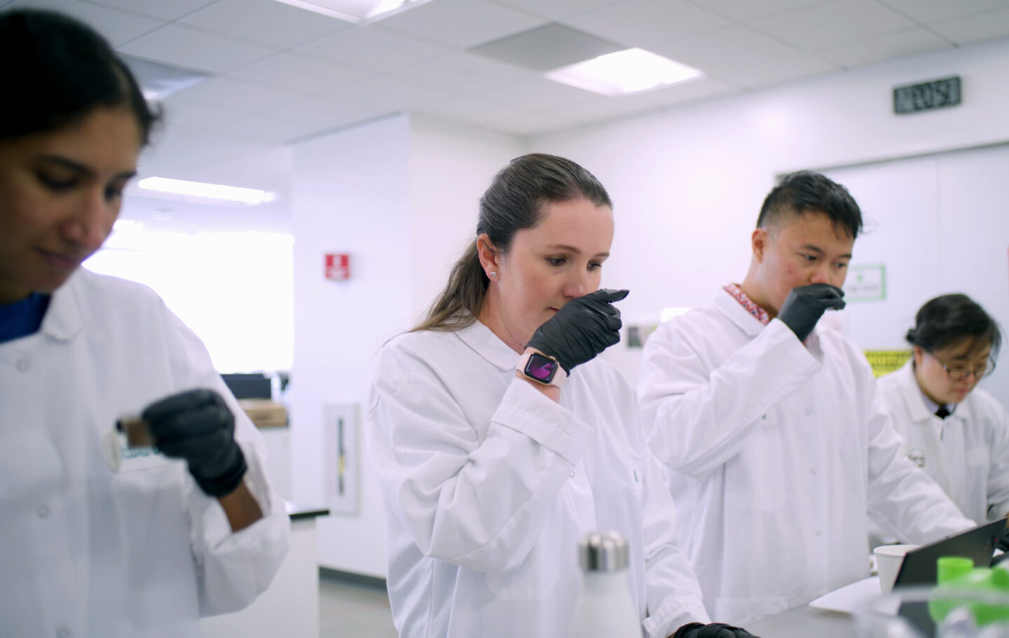 Premier Nutrition employees in the lab.